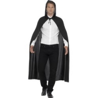 Vampírsky čierny plášť s kapucňou