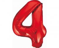 Fóliový balón č.4 červený, 85cm