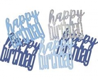 Konfety Happy birthday modré
