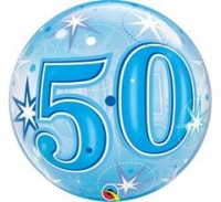 Balón č.50, priesvitný modrý