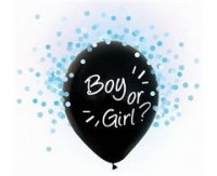 Latexové balóny Boy or Girl?, modré konfety
