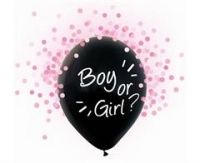 Latexové balóny Boy or Girl?, ružové konfety