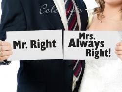 Tabuľky Mr. Right / Mrs. Always Right