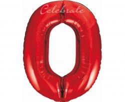 Fóliový balón č.0 červený, 85cm