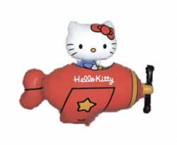 Fóliový balón Hello Kitty červené lietadlo, 60cm