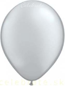 Balón perleťový strieborný,10ks