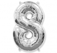 Balón č.8 strieborný