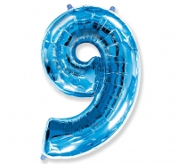 Fóliový balón č.9 modrý