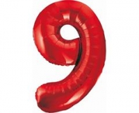 Fóliový balón č.9 červený, 85cm
