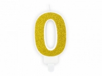 Sviečka trblietky zlatá 0