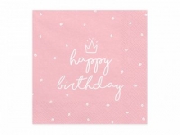Servítky Happy birthday ružové