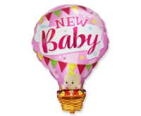Fóliový balón New Baby ružový, 60cm