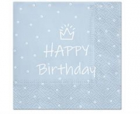 Servítky Happy Birthday modré