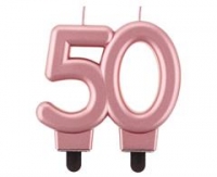 Sviečka ružovo-zlatá 50