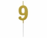 Sviečka č.9 medeno-zlatá 4,5cm