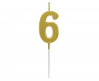 Sviečka č.6 medeno-zlatá 4,5cm