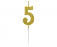 Sviečka č.5 medeno-zlatá 4,5cm