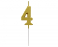 Sviečka č.4 medeno-zlatá 4,5cm