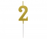 Sviečka č.2 medeno-zlatá 4,5cm