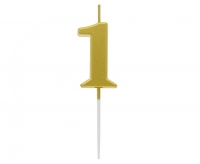 Sviečka č.1 medeno-zlatá 4,5cm