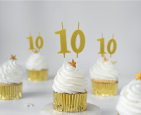 Sviečka č.1 zlatá 4,5cm