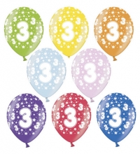 Balón č.3 s hviezdičkami, 10ks