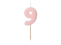 Sviečka č.9 ružová 5,5cm