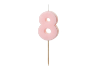 Sviečka č.8 ružová 5,5cm