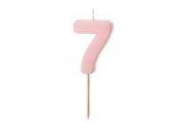 Sviečka č.7 ružová 5,5cm