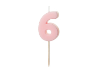 Sviečka č.6 ružová 5,5cm