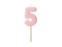 Sviečka č.5 ružová 5,5cm