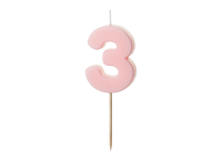 Sviečka č.3 ružová 5,5cm