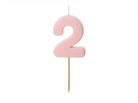 Sviečka č.2 ružová 5,5cm