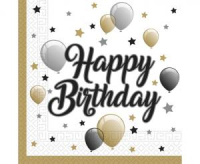 Servítky Happy Birthday Balóny a Hviezda