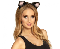 Čelenka Mačacie ušká čierno-ružové