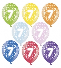 Balón č.7 s hviezdičkami,10ks