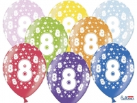 Balón č.8 s hviezdičkami, 10ks