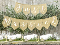 Banner Just Married jutový