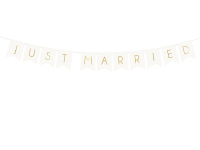 Banner Just Married biely