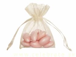 Organzové vrecko 7,5x10cm krémové