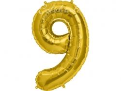 Fóliový balón č.9 zlatý