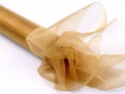 Organza zlatá glitrová