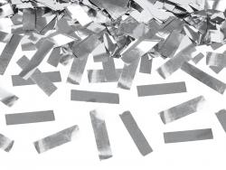 Vystreľovacie konfety 80 cm strieborné pásiky