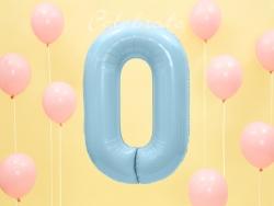 Fóliový balón č.0 bledomodrý, 85cm