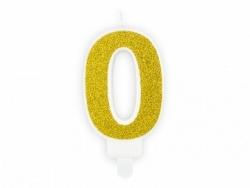 Sviečka trblietky zlatá 0