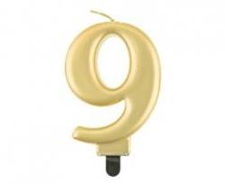 Sviečka metalik zlatá 9