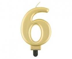 Sviečka metalik zlatá 6