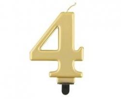 Sviečka metalik zlatá 4