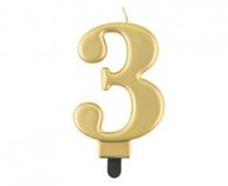 Sviečka metalik zlatá 3