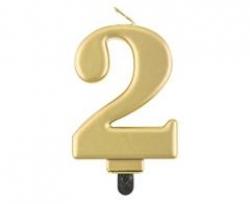Sviečka metalik zlatá 2